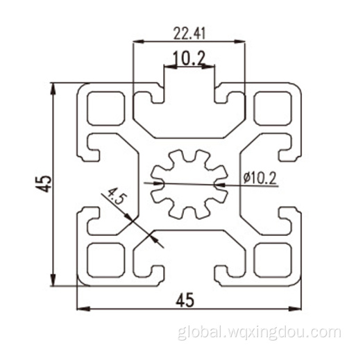 Industrial Aluminum Extrusion European standard 4545 aluminum profile oxidation 4.5 thick Supplier